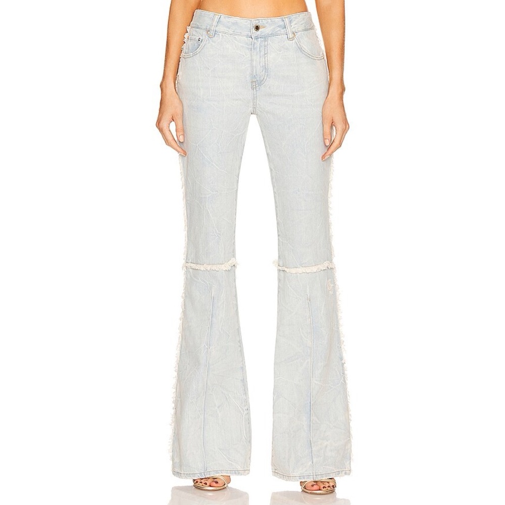 Retrofete Cillian Pant Denim Flare Jeans in Light Blue Dawn Women’s Size 23